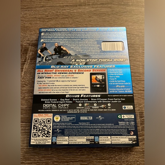 📀 3/$15 or 4/$20 📀 Fast Five Bluray - Picture 2 of 3